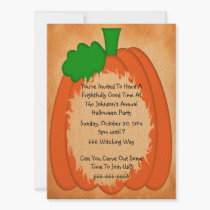 Pumpkin Halloween Invitation invitations
