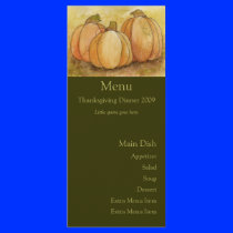 Pumpkin Harvest Menu Card Rack Card