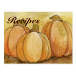 Pumpkin Harvest Recipe Card Post Card