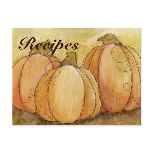 Pumpkin Harvest Recipe Card postcard