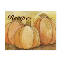 Pumpkin Harvest Recipe Card postcards