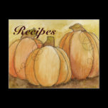 Pumpkin Harvest Recipe Card Post Card