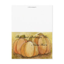 Pumpkin Harvest Table Tent postcards