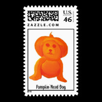 Pumpkin Head Dog stamps
