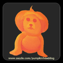 Pumpkin Head Dog stickers