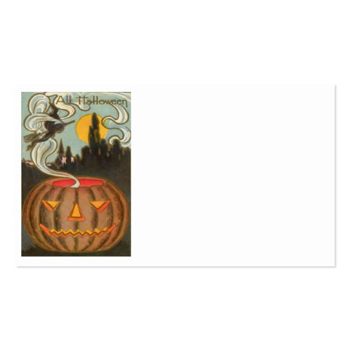 Pumpkin Jack O Lantern Witch Full Moon Business Card