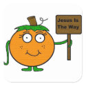 Pumpkin Jesus Is The Way Stickers sticker
