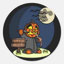 Pumpkin Karving Round Stickers