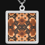 Pumpkin Lace Kaleidoscope Mandala Custom Necklace