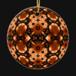 Pumpkin Lace Kaleidoscope Mandala Christmas Ornament