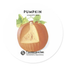 Pumpkin, Mammoth King, F. Lagomarsino & Sons stickers by vintagegiftmall Pumpkin, Mammoth King, F. Lagomarsino & Sons stickers