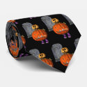 Pumpkin Man Tombstone Halloween Funny Neck Tie by SmilinEyesTreasures Pumpkin Man Tombstone Halloween Funny Neck Tie