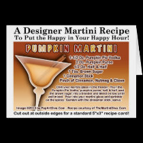 Pumpkin Martini Recipe Cards cards