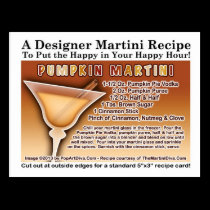 Pumpkin Martini Recipe Postcard postcards