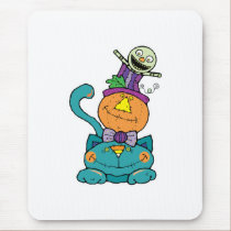 pumpkin monster cat mousepads