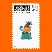 pumpkin monster cat stamps