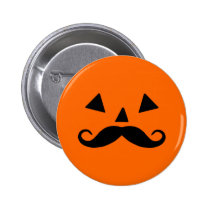 Pumpkin Moustache buttons