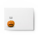 Pumpkin mustache butler Halloween pre addressed envelope