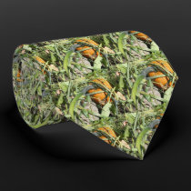 Pumpkin On Vine Nature Photography Neck Tie