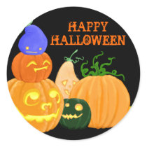 Pumpkin party round sticker