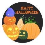 Pumpkin party round sticker