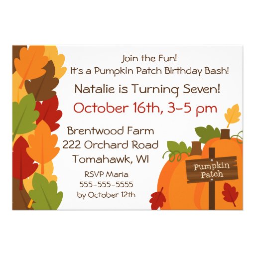 Pumpkin Patch Autumn Party Invitations