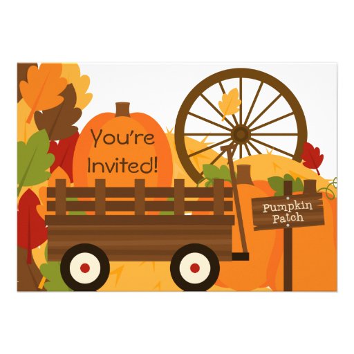 Pumpkin Patch Autumn Party Invitations (front side)