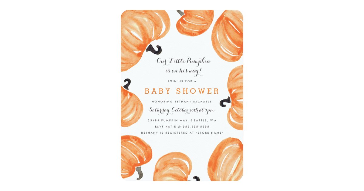 Pumpkin Patch Baby Shower Card Zazzle