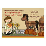 Pumpkin Patch Girl Brunette Invitation