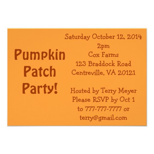 Pumpkin Patch Halloween Party Invitations