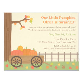 Pumpkin Patch Kids Birthday Party Invitations