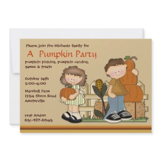Pumpkin Patch Kids Invitation invitation