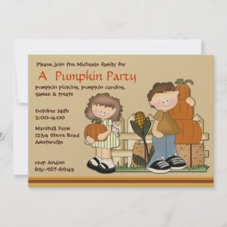 Pumpkin Patch Kids Invitation invitation