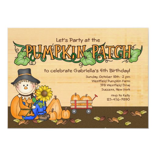 Pumpkin Patch Party Invitation (front side)