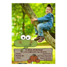 Pumpkin Patch - Photo Birthday Invitation