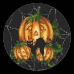 PUMPKIN PATCH & SPIDERWEB by SHARON SHARPE Round Sticker