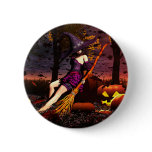 Pumpkin Patch Witch Pinback Button