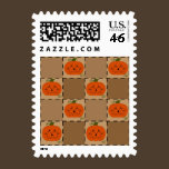 Pumpkin Patchwork Postage Stamp stamps