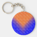 Pumpkin pattern on blue keychain