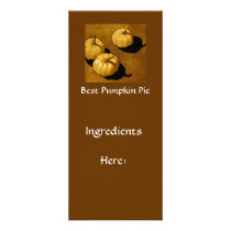PUMPKIN PIE RECIPE CARD: ART rack cards by joyart PUMPKIN PIE RECIPE CARD: ART rack cards