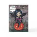 Pumpkin Pixie Cute Vampire Halloween Card