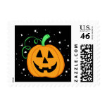 Pumpkin Postage Stamp on Black
