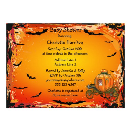 Pumpkin Prince Halloween Boy Baby Shower Custom Invitations