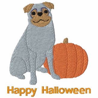 Pumpkin Pug Embroidered Shirt (Polo Shirt) embroideredshirt