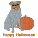 Pumpkin Pug Embroidered Shirt (T-Shirt) embroidered shirts