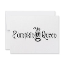 Pumpkin Queen B&W invitations