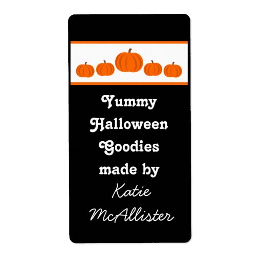 Pumpkin Row Halloween Baking Labels