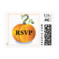 Pumpkin RSVP Custom Wedding Postage Stamp by White_Wedding Pumpkin RSVP Custom Wedding Postage Stamp