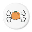 pumpkin Skull and Crossbones magnets