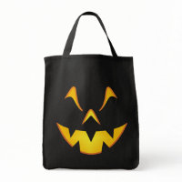 Pumpkin Smile Trick or Treat Grocery Tote Bag bag